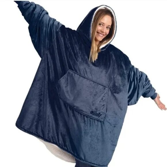 The Comfy Original Sherpa Lined Microfiber Fleece Wearable Blanket Blue - Picture 1 of 7